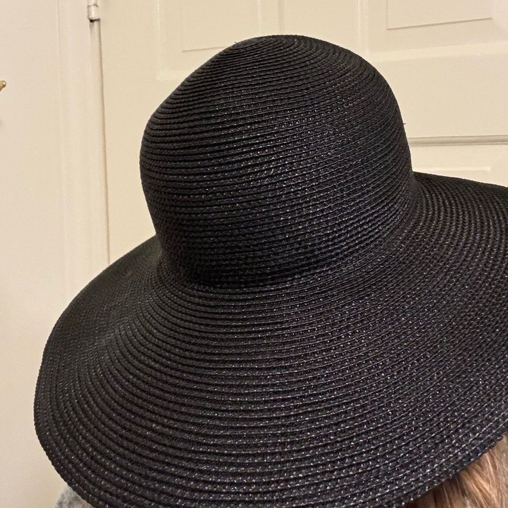 Eric Javits Black Floppy Sun Hat, SPF 50+